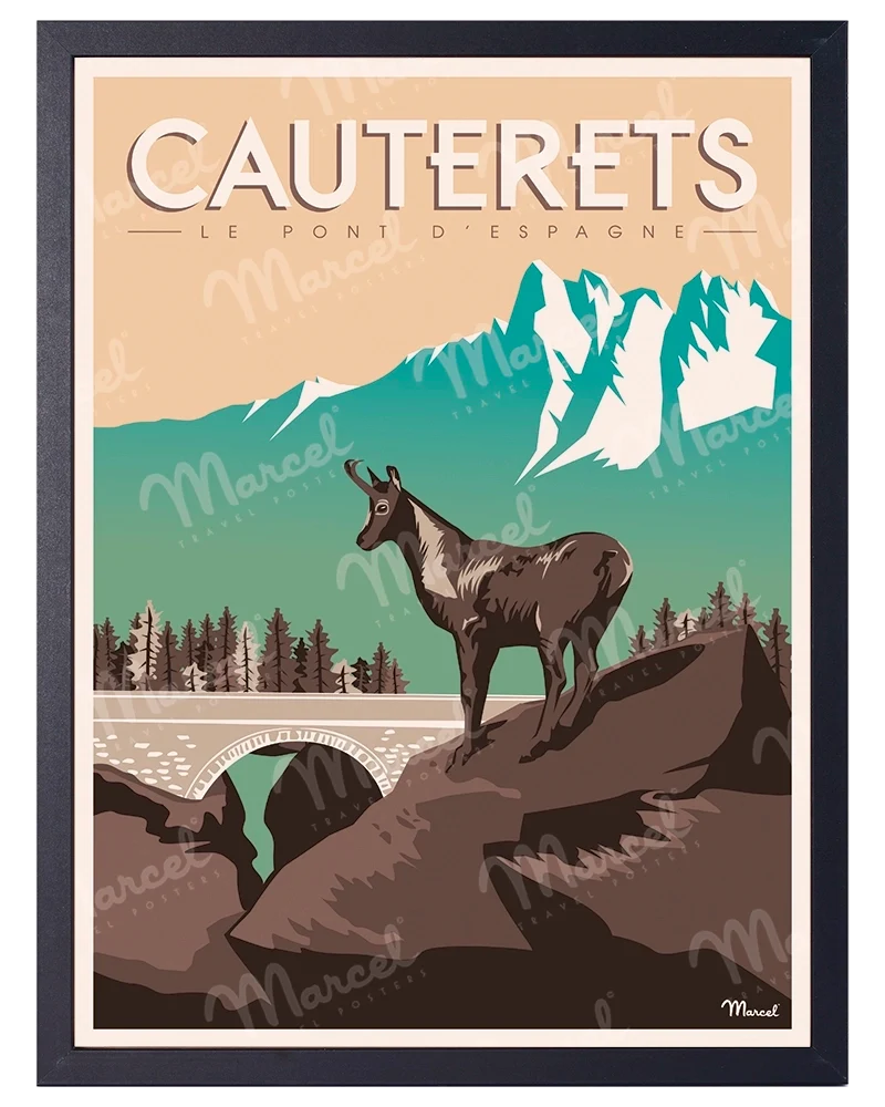 Affiche CAUTERETS "Le Pont d'Espagne"