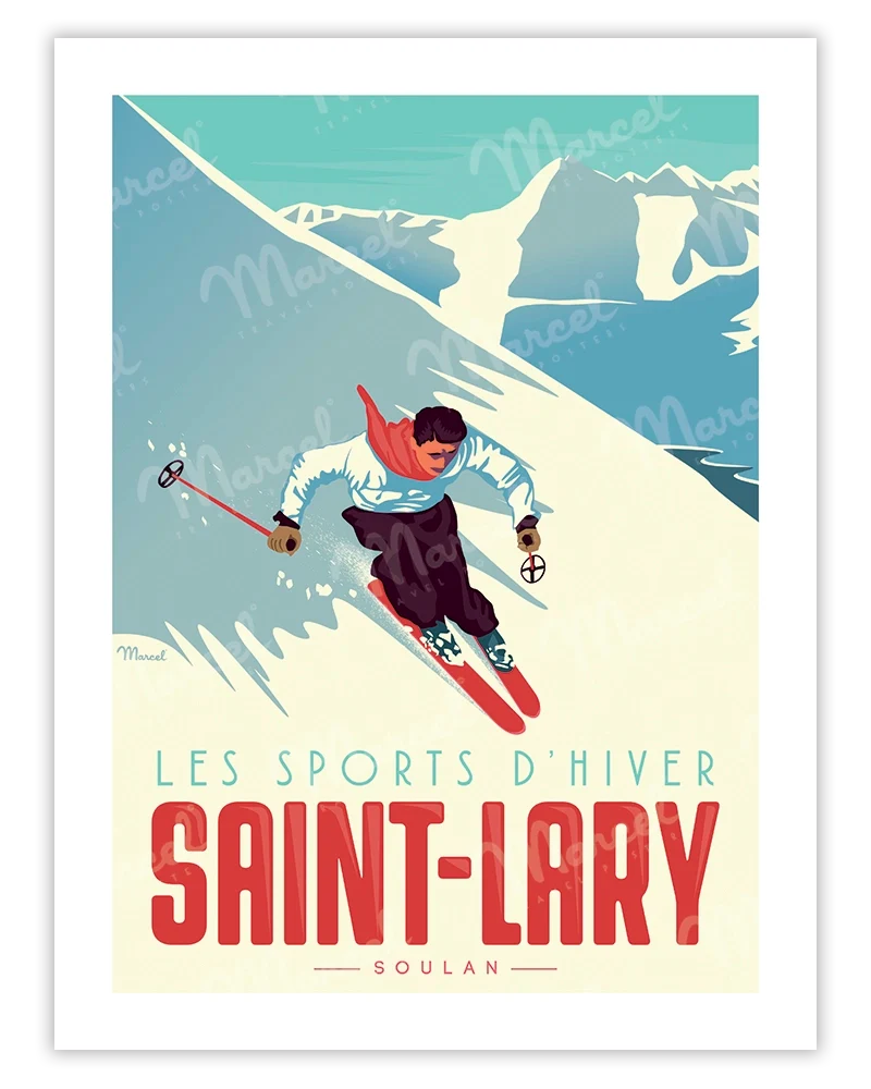 Affiche SAINT-LARY "Le Skieur"