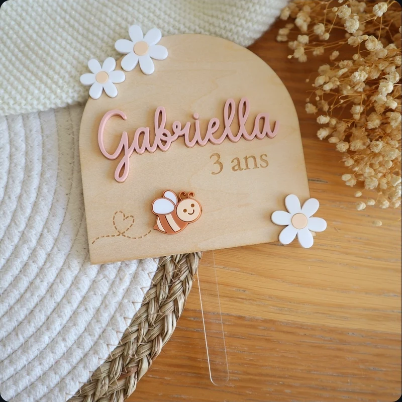 Cake-topper "Abeille" - A personnaliser