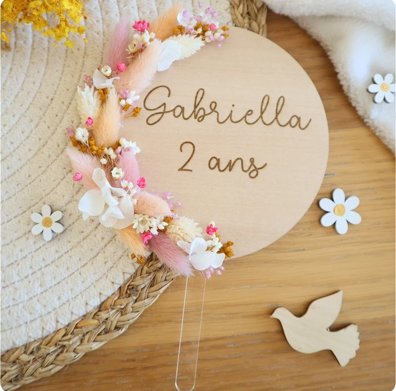 Édition été 2025 - Cake Topper fleurs séchées