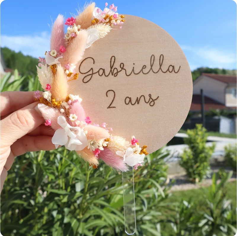 Édition été 2025 - Cake Topper fleurs séchées
