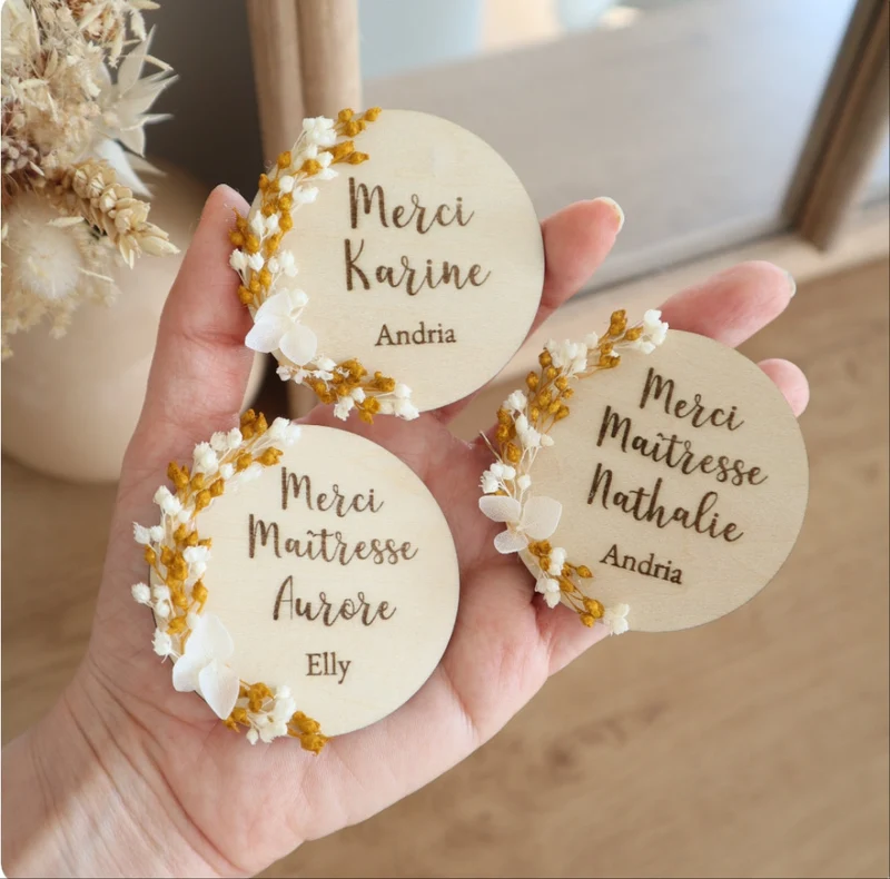 Magnets fin d'année scolaire - Couleur et texte à personnaliser