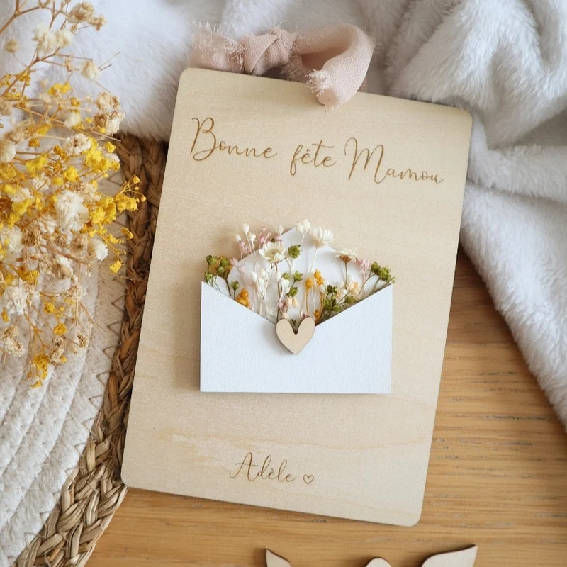 Carte enveloppe fleurie - Fête des mères / grands-mères
