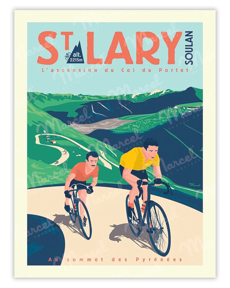 Affiche SAINT-LARY "L'Ascension du Col du Portet"