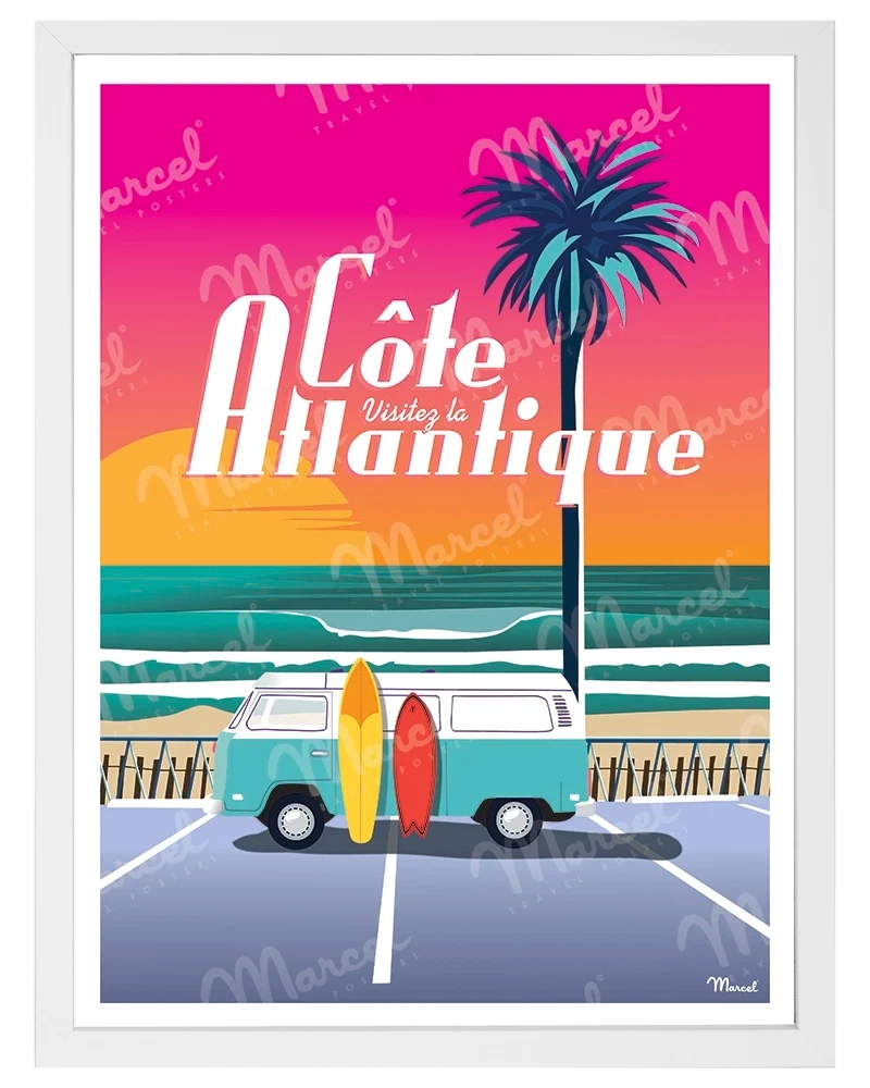 Affiche CÔTE ATLANTIQUE "Van Sunset"