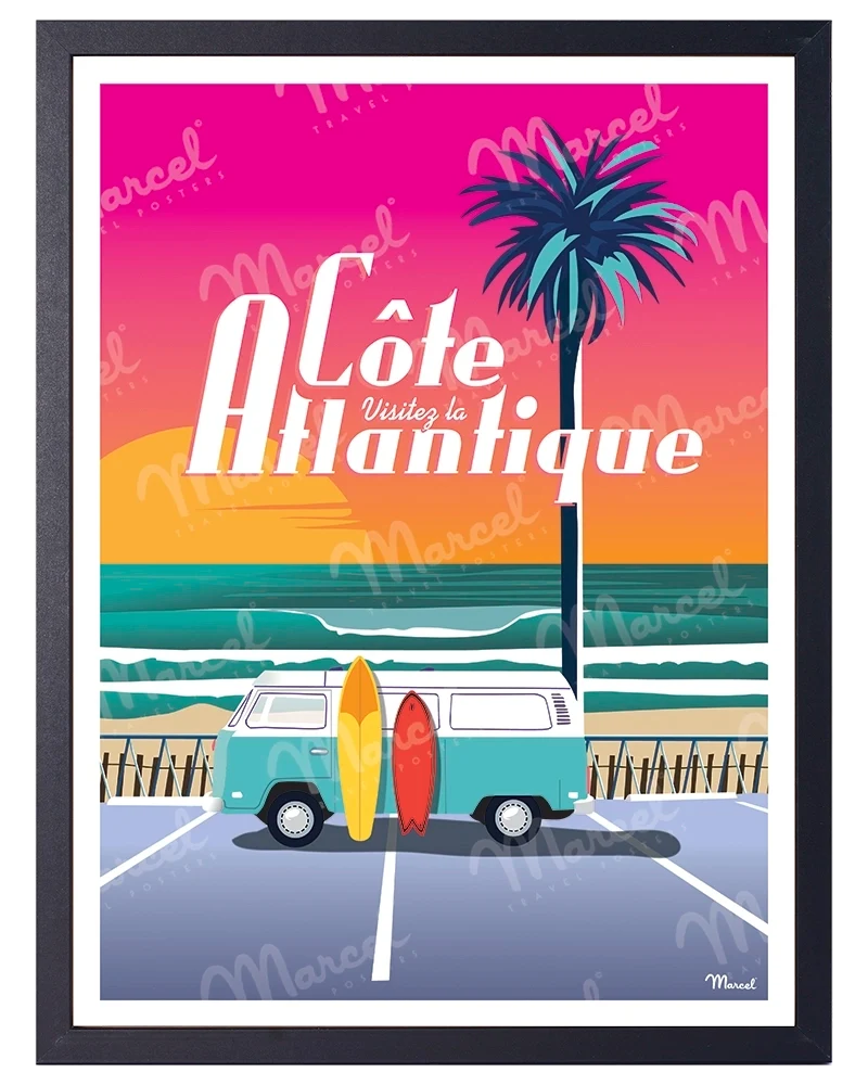 Affiche CÔTE ATLANTIQUE "Van Sunset"