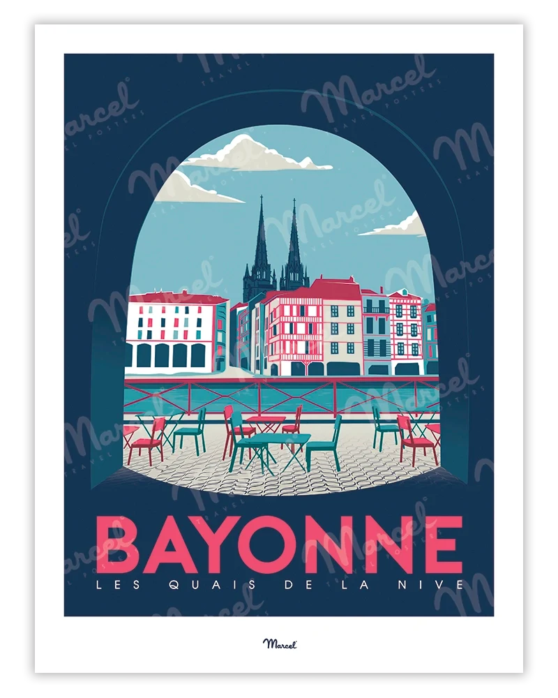 Affiche BAYONNE "Quais de Nive"