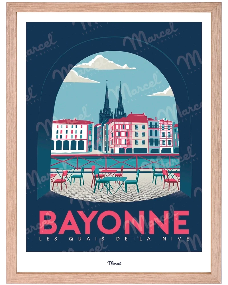 Affiche BAYONNE "Quais de Nive"