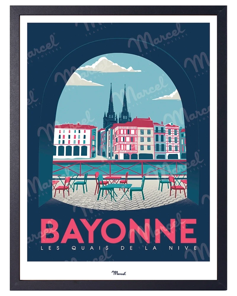 Affiche BAYONNE "Quais de Nive"