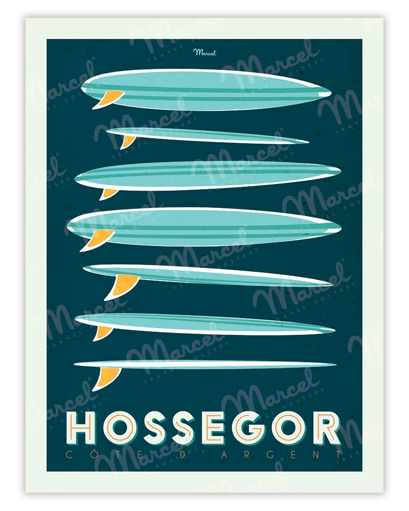Affiche HOSSEGOR "Surfboards"