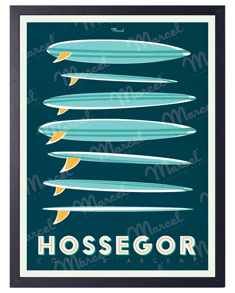 Affiche HOSSEGOR "Surfboards"