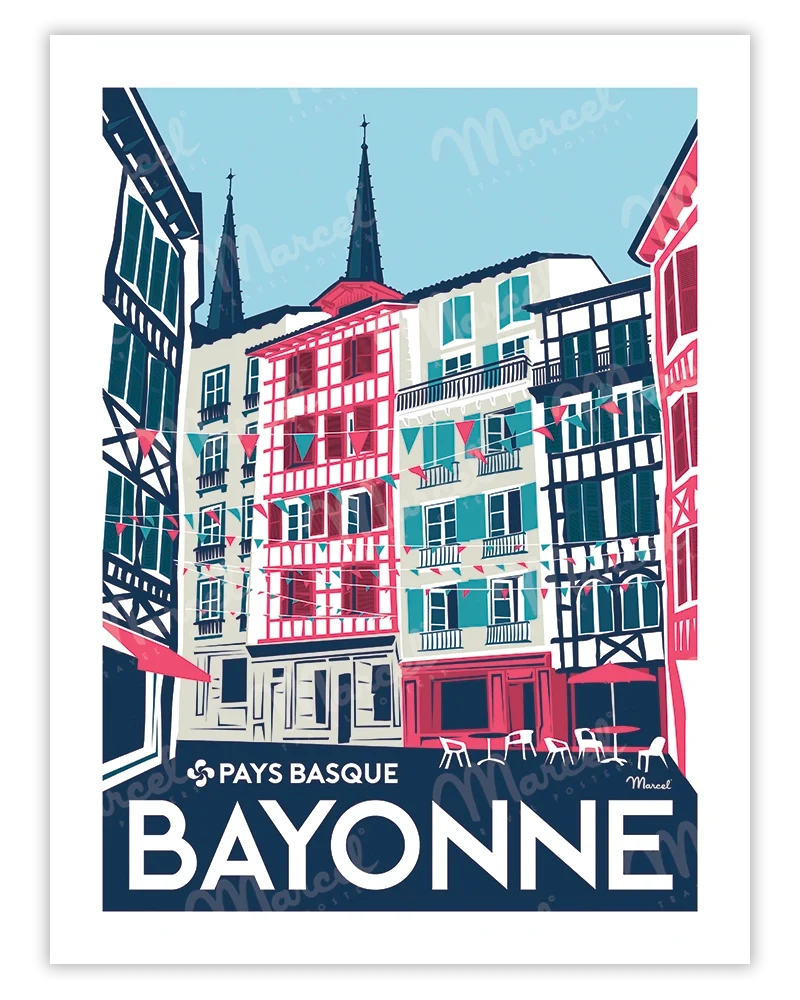 Affiche BAYONNE "Rue Argenterie"