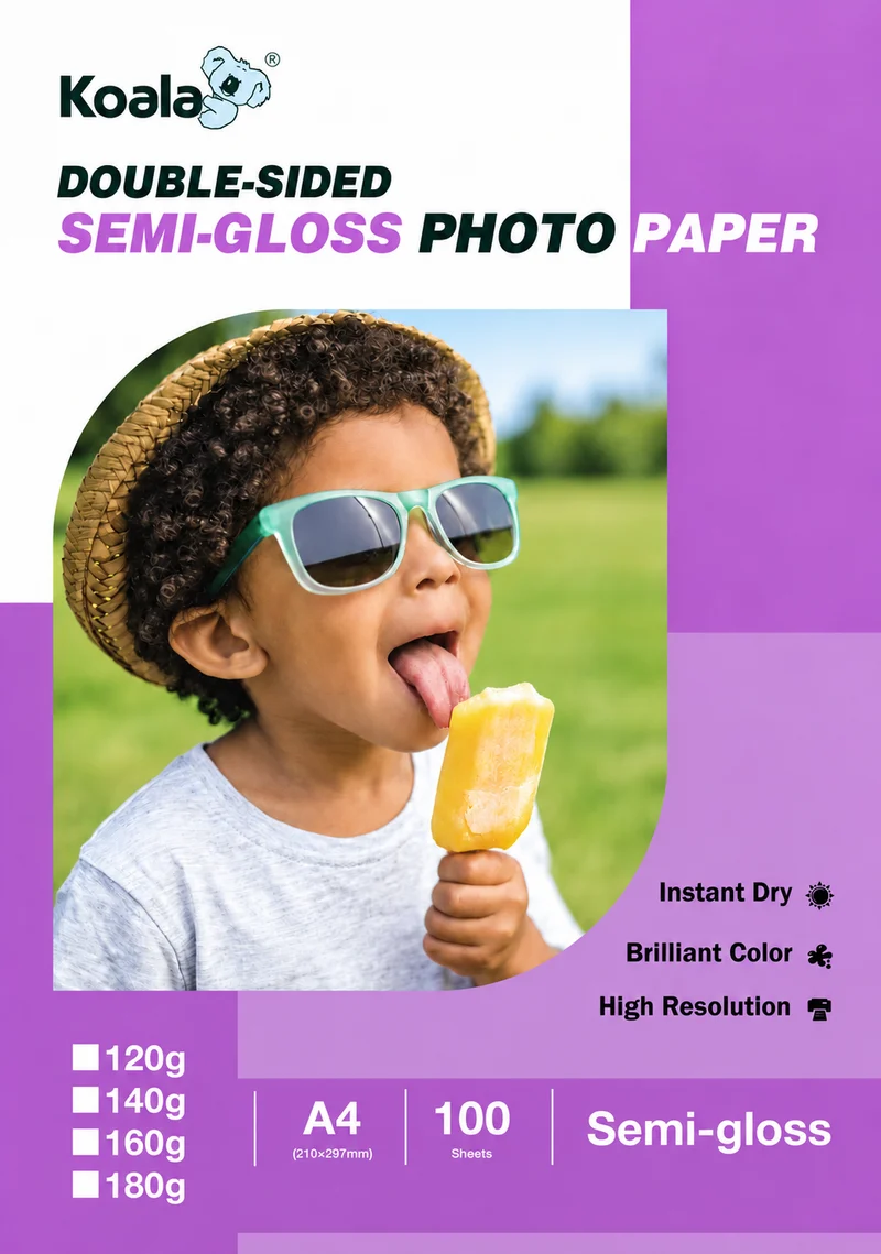 Koala 120gsm Semi-Gloss Double-Sided Photo Paper, A4