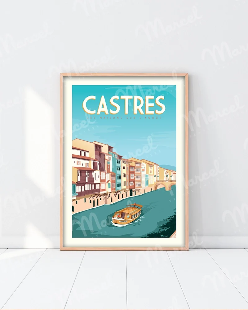 Affiche CASTRES "Les Maisons sur l'Agoût"