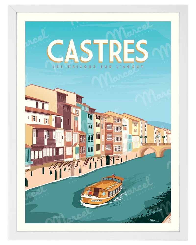 Affiche CASTRES "Les Maisons sur l'Agoût"