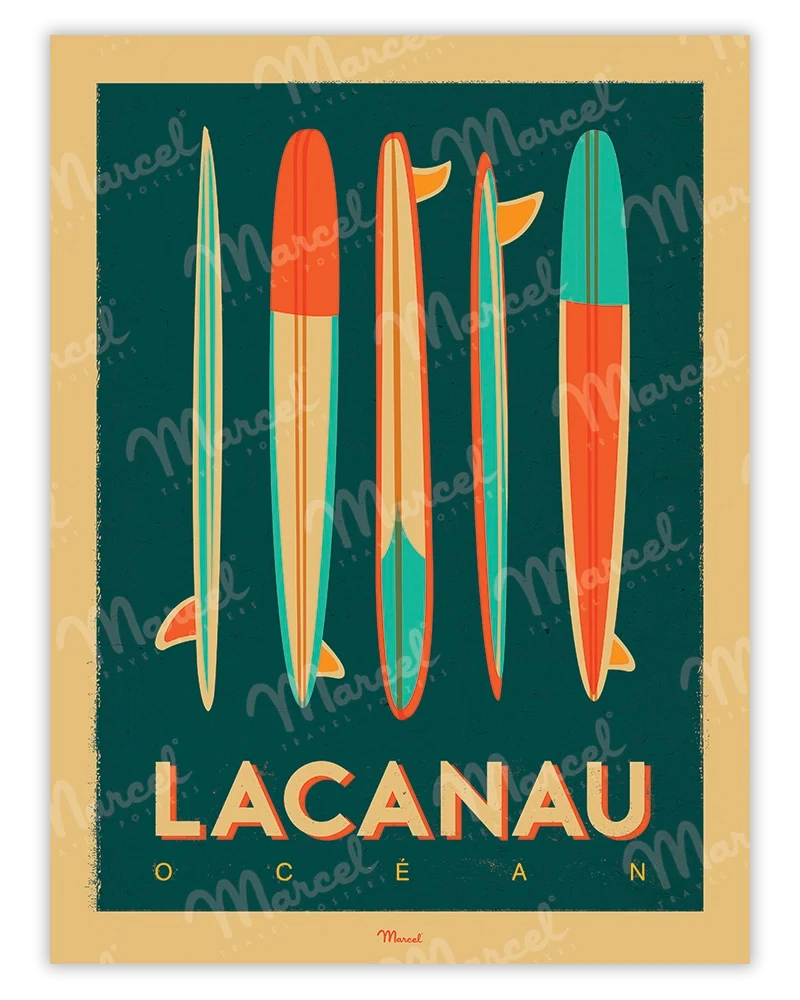 Affiche LACANAU "Surfboards"