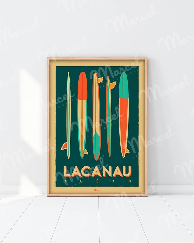 Affiche LACANAU "Surfboards"