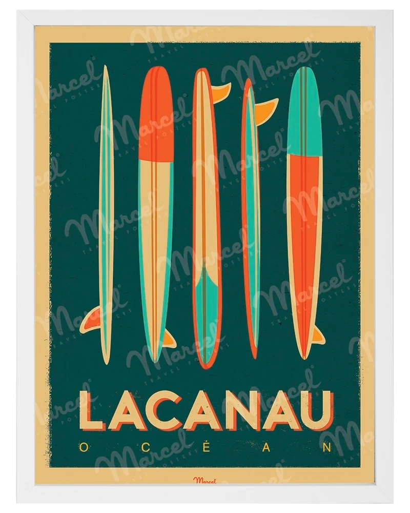 Affiche LACANAU "Surfboards"