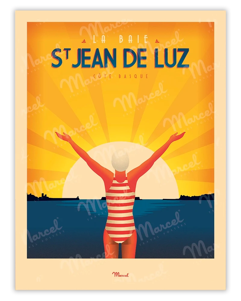 Affiche SAINT-JEAN-DE-LUZ "La Baigneuse"