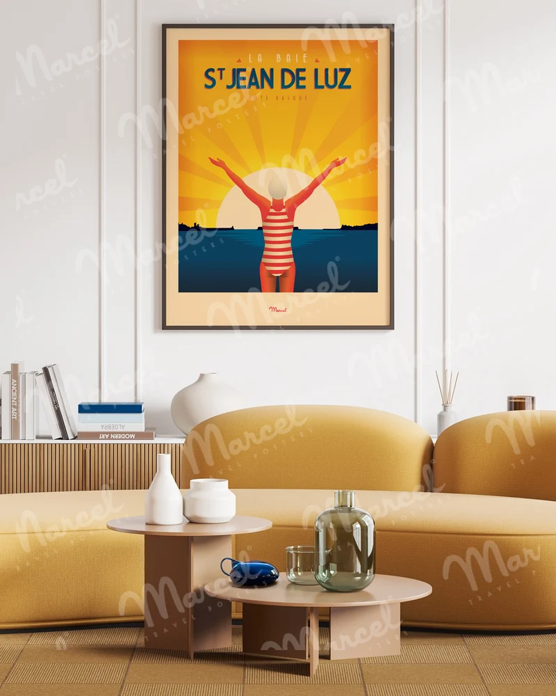 Affiche SAINT-JEAN-DE-LUZ "La Baigneuse"