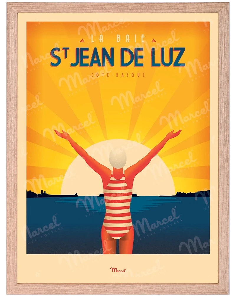 Affiche SAINT-JEAN-DE-LUZ "La Baigneuse"