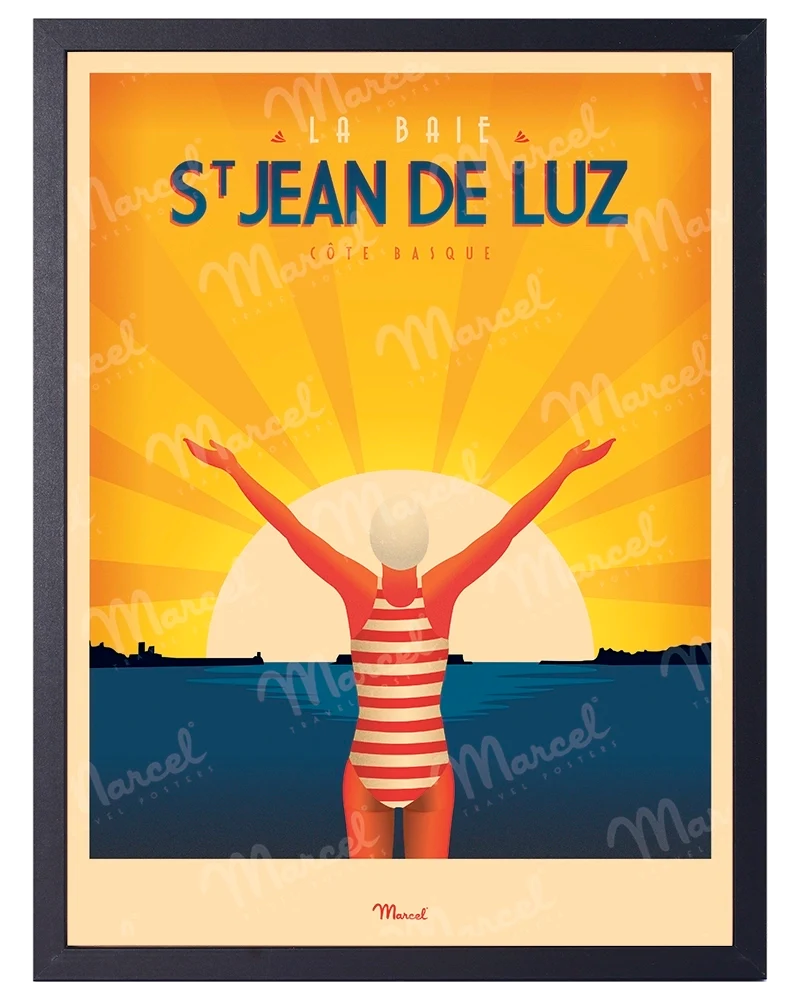 Affiche SAINT-JEAN-DE-LUZ "La Baigneuse"
