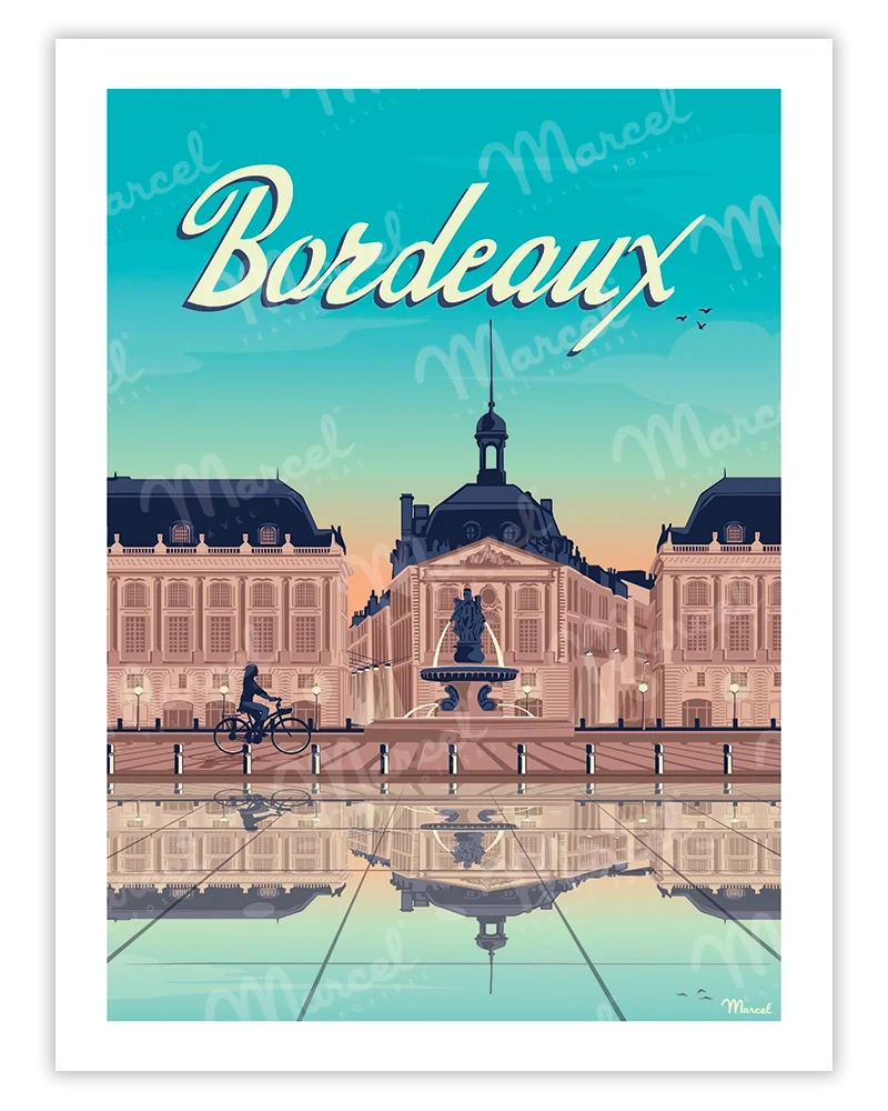 Affiche BORDEAUX "Place de la Bourse"
