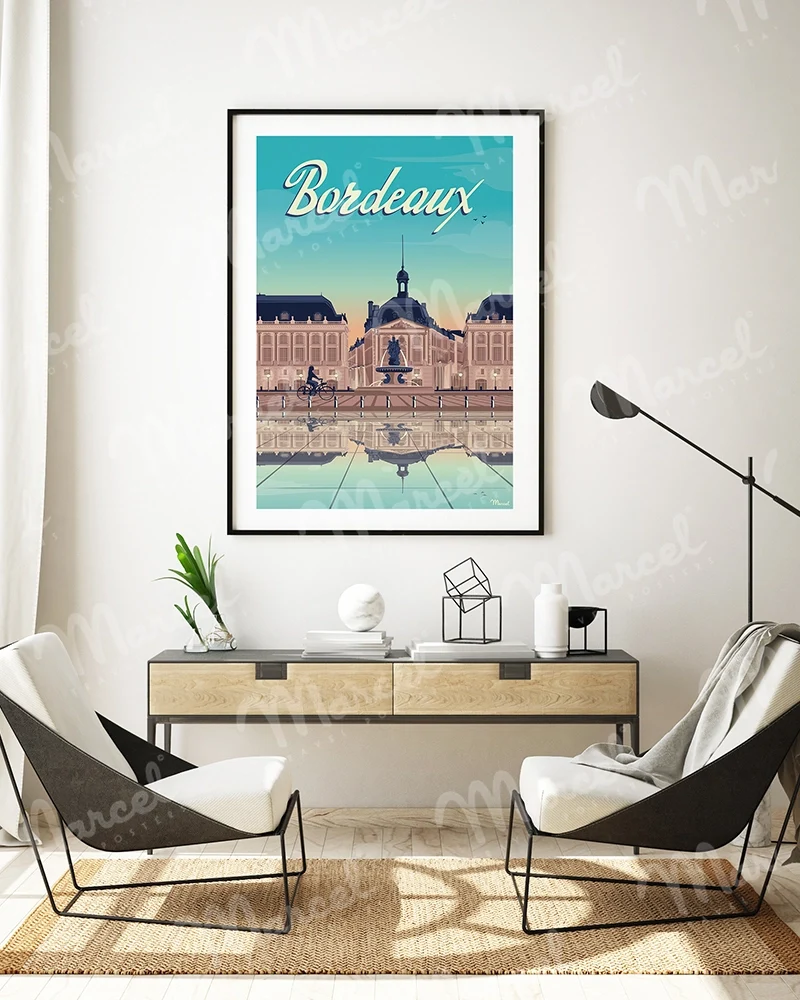 Affiche BORDEAUX "Place de la Bourse"
