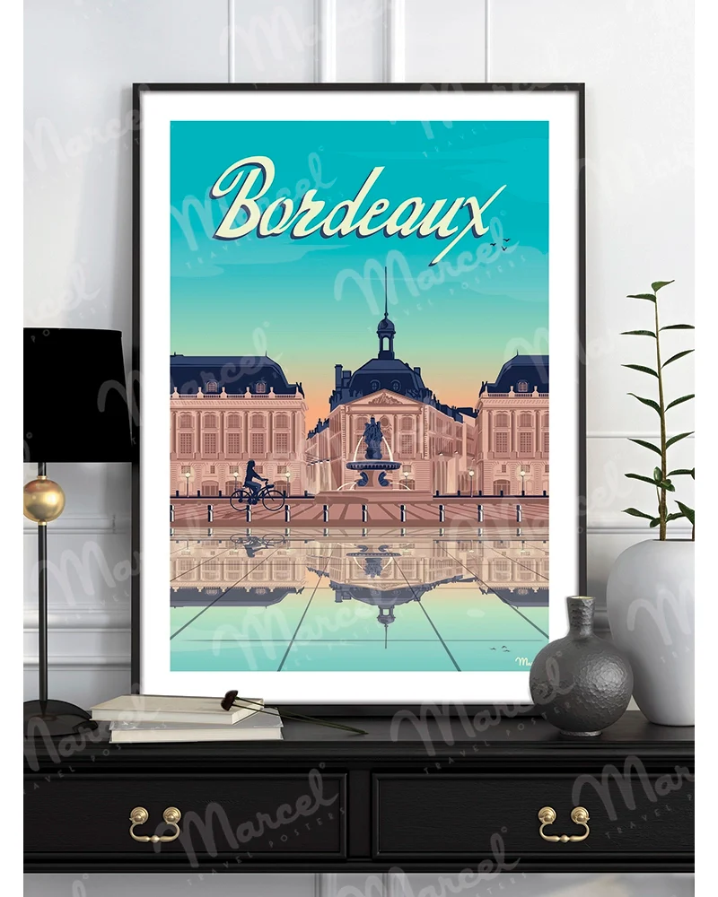 Affiche BORDEAUX "Place de la Bourse"