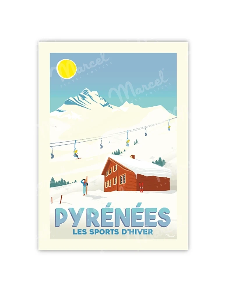 Carte Postale PYRÉNÉES "Les Sports d'Hiver"