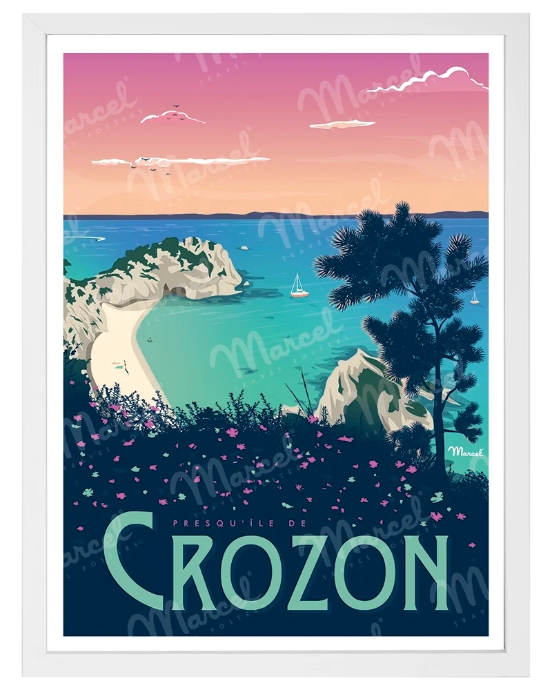 Affiche CROZON "Plage de l'Île Vierge"