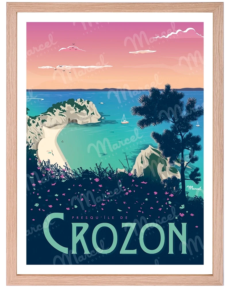 Affiche CROZON "Plage de l'Île Vierge"