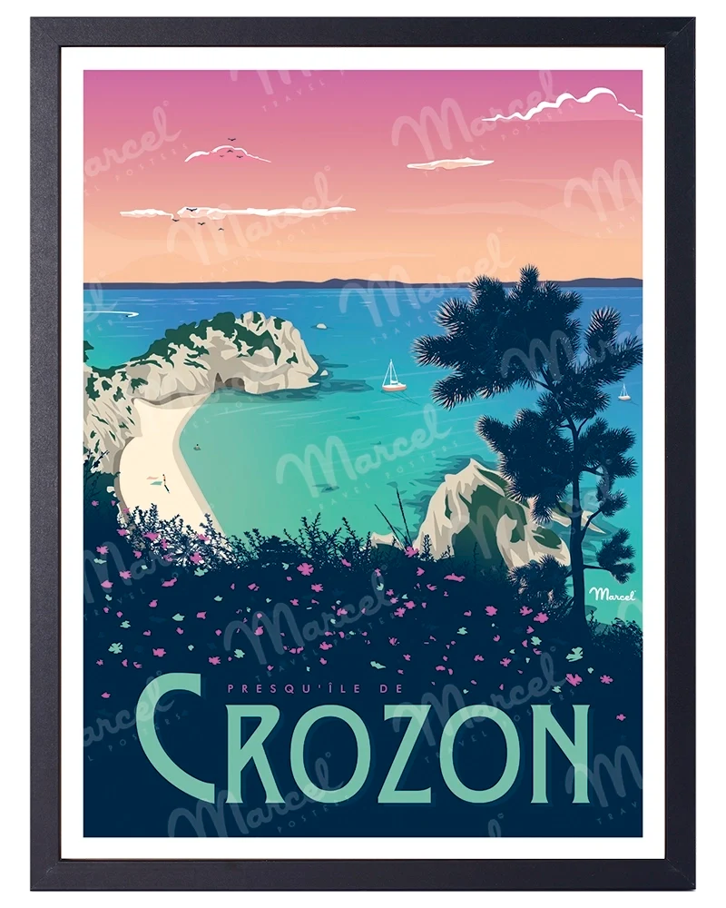 Affiche CROZON "Plage de l'Île Vierge"