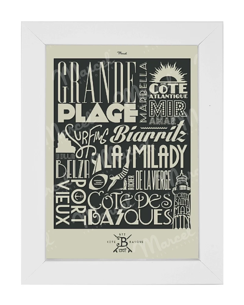 Carte Postale BIARRITZ "Typography"