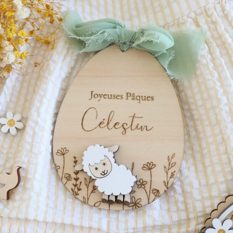 Œuf de Pâques "Champêtre" à personnaliser - à partir de 13€ selon les options