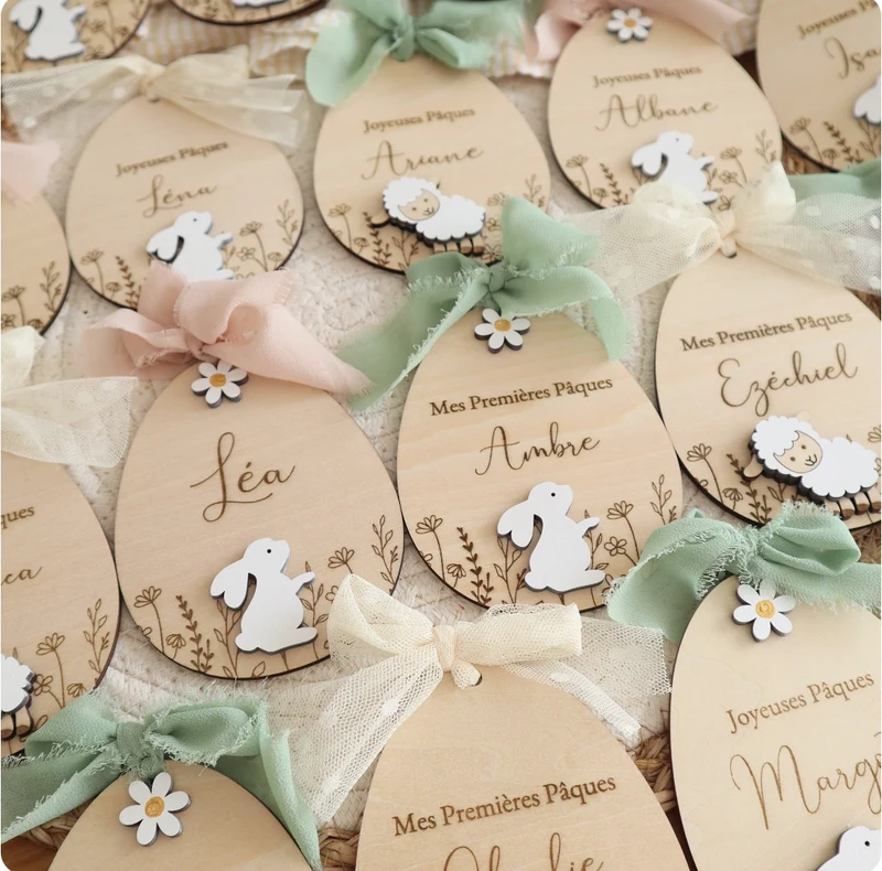 Œuf de Pâques "Champêtre" à personnaliser - à partir de 13€ selon les options