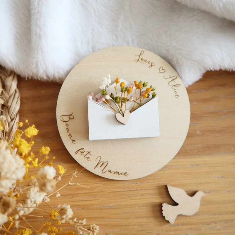 Magnet enveloppe fleurie - Fête des mères / grands-mères
