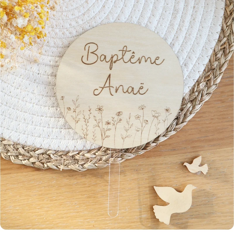 Cake-topper champêtre - Envoi sous 24/48h