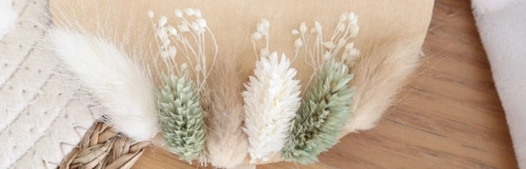 Décoration 20cm bois & fleurs séchées - A personnaliser