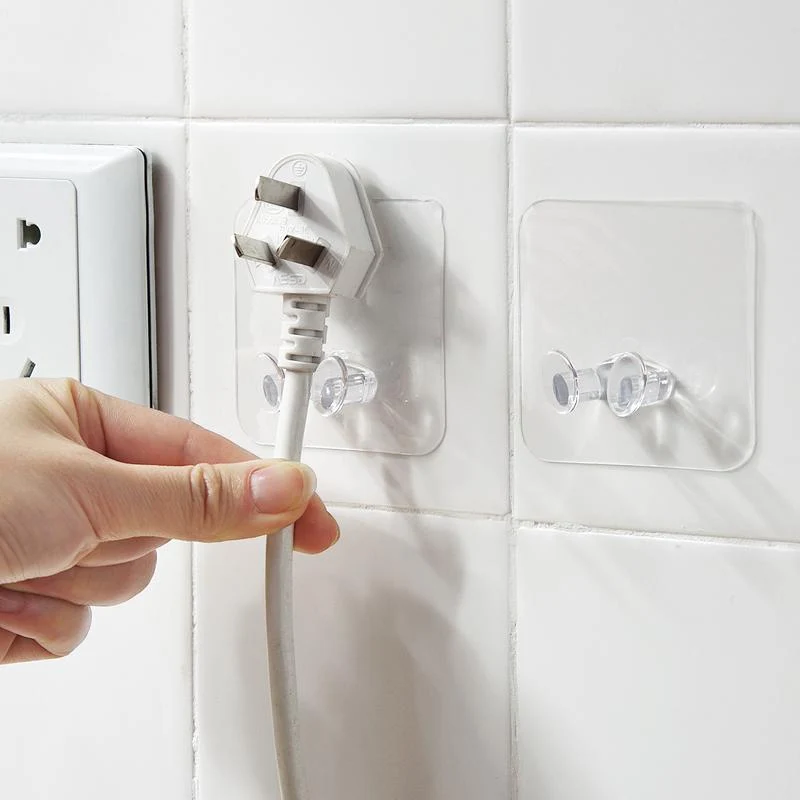 Lot de 5 Supports Fil Muraux Auto Adhésifs pour Cuisine/Salle de Bain