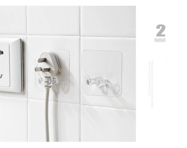 Lot de 5 Supports Fil Muraux Auto Adhésifs pour Cuisine/Salle de Bain