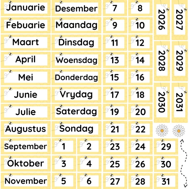 Bee Calendar Set