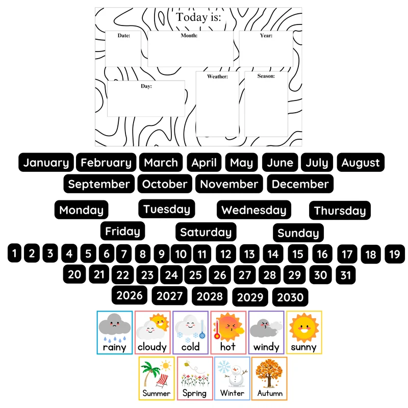 Modern Lines Weather Calendar Set