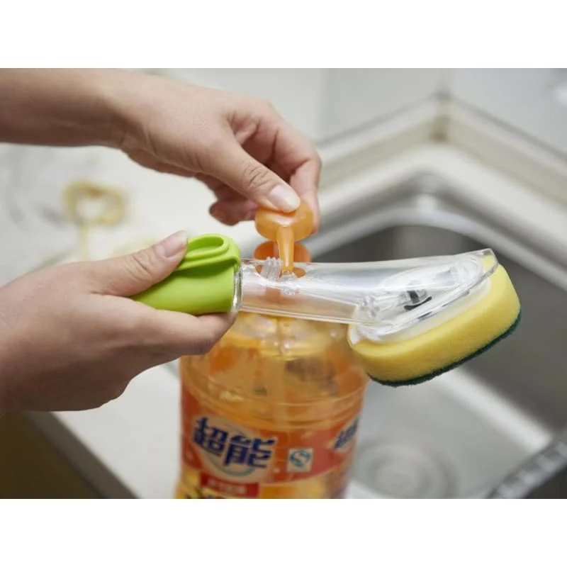 Brosse à Vaisselle avec Distributeur de Liquide Vaisselle intégré