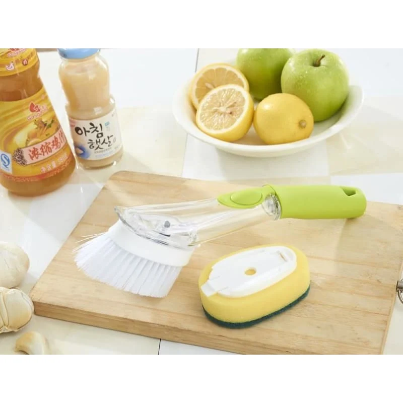 Brosse à Vaisselle avec Distributeur de Liquide Vaisselle intégré