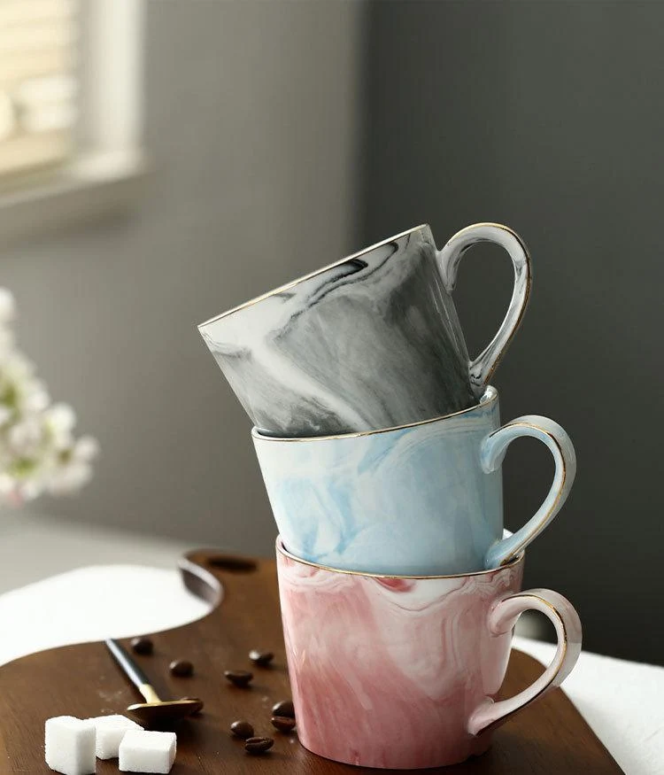Mug Mr et Mrs en Porcelaine (style marbre)