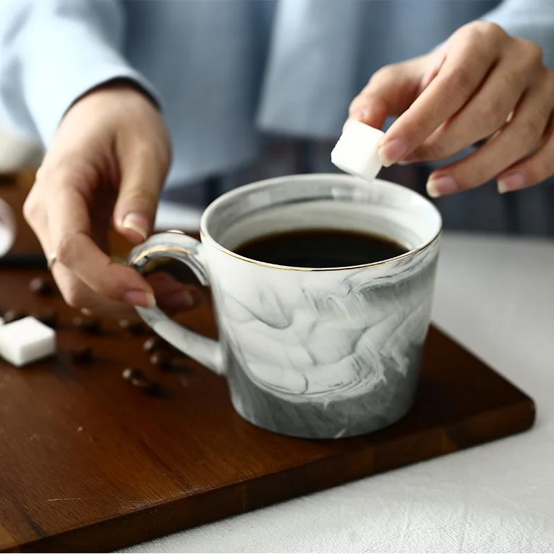 Mug Mr et Mrs en Porcelaine (style marbre)