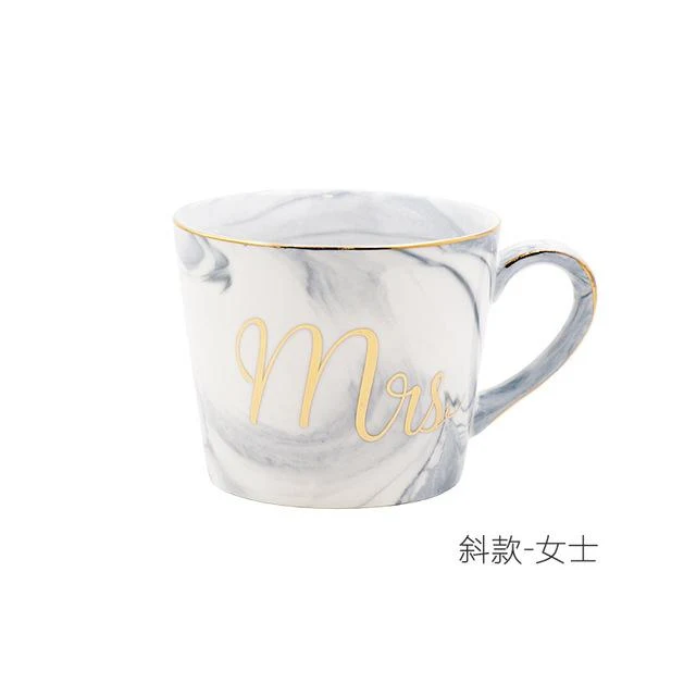 Mug Mr et Mrs en Porcelaine (style marbre)