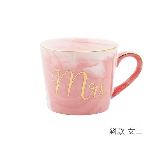 Mug Mr et Mrs en Porcelaine (style marbre)