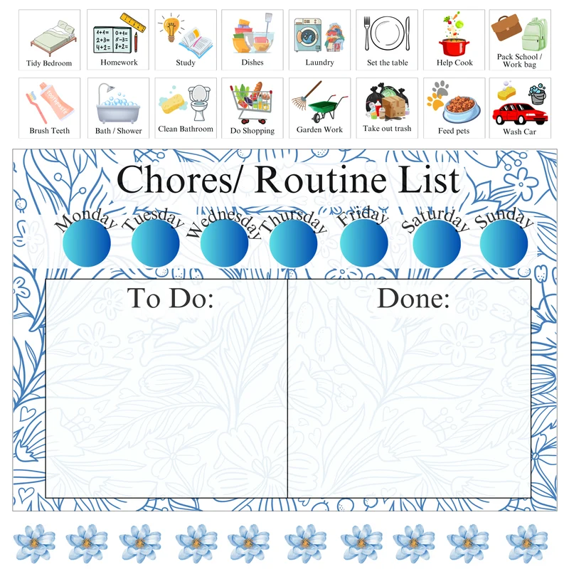 Blue Flowers Chores/ Routine List